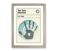 Book Cover The Time Machine H. G. Wells Modern Framed Print | A3 Oak Framed Wall Art | Ready to Hang | Modern Nature Picture | Living Room Bedroom Lounge Office