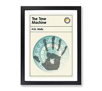 Book Cover The Time Machine H. G. Wells Modern Framed Print | A4 Black Framed Wall Art | Ready to Hang | Modern Nature Picture | Living Room Bedroom Lounge Office