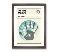 Book Cover The Time Machine H. G. Wells Modern Framed Print | A4 Walnut Framed Wall Art | Ready to Hang | Modern Nature Picture | Living Room Bedroom Lounge Office