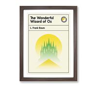 Book Cover The Wonderful Wizard Of Oz L. Frank Baum Modern Framed Print | A2 Walnut Framed Wall Art | Ready to Hang | Modern Nature Picture | Living Room Bedroom Lounge Office