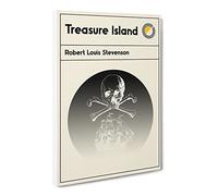 Book Cover Treasure Island Robert Louis Stevenson Canvas Print | Gallery Wrapped 30mm Frame Wall Art | 20x14 inches | Ready to Hang | Modern Picture | Living Room Bedroom Lounge Office
