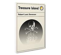 Book Cover Treasure Island Robert Louis Stevenson Canvas Print | Gallery Wrapped 30mm Frame Wall Art | 30x20 inches | Ready to Hang | Modern Picture | Living Room Bedroom Lounge Office