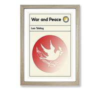 Book Cover War and Peace Leo Tolstoy Framed Print | A2 Oak Framed Wall Art | Ready to Hang | Modern Fantasy Picture | Living Room Bedroom Lounge Office
