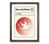 Book Cover War and Peace Leo Tolstoy Framed Print | A2 Walnut Framed Wall Art | Ready to Hang | Modern Fantasy Picture | Living Room Bedroom Lounge Office