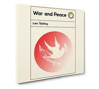 Book Cover War and Peace Leo Tolstoy Modern Canvas Wall Art Print Ready to Hang, Framed Picture for Living Room Bedroom Home Office Décor, 20x20 Inch (50x50 cm)