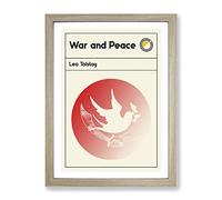 Book Cover War And Peace Leo Tolstoy Modern Framed Print | A2 Oak Framed Wall Art | Ready to Hang | Modern Fantasy Picture | Living Room Bedroom Lounge Office