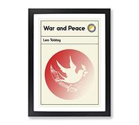 Book Cover War And Peace Leo Tolstoy Modern Framed Print | A4 Black Framed Wall Art | Ready to Hang | Modern Fantasy Picture | Living Room Bedroom Lounge Office