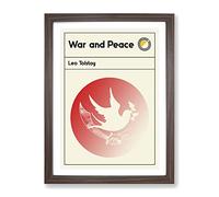 Book Cover War And Peace Leo Tolstoy Modern Framed Print | A4 Walnut Framed Wall Art | Ready to Hang | Modern Fantasy Picture | Living Room Bedroom Lounge Office