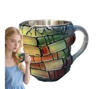 Book Cup | Cappuccino Mug with Handle | Creative Cup for Morning Break Cafe Study Bookshelf Reading Bookstore Collection Kitchen Home