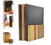 Book Cutting Board Set, Cutting Boards Look Like Books, Solid Cutting Board Book Set with Stand, Books Disguise Your Cutting Boards as Vintage Books (Brown)