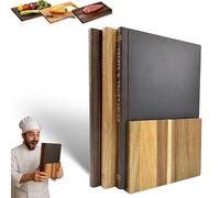 Book Cutting Board Set, Cutting Boards That Look Like Books, Set of 3 Solid Wood Book Shaped Cutting Board Library with Wooden Stand, for Kitchen, Meat Vegetable