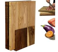 Book Cutting Board Set with Stand, 3-Piece Wooden Kitchen Cheese Board Set, Charcuterie Board with Display Stand for Home Decor, Housewarming Gift