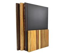 Book Cutting Boards Set of 3 with Stand, Wooden Chopping Boards for Kitchen, Food Prep Boards for Meat, Vegetables, Cheese & Bread, Decorative Serving Tray for Parties, Home Gift