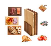 Book Cutting Boards Set, The Cutting Board Library, Book Shaped Design, Wood CuttingBoards & Wooden Utensil Set, Decorative Chopping Boards with Stand for Fruits Vegetables Meat Fish Bread
