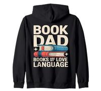 Book Dad Books Are My Love Language Reading Zip Hoodie