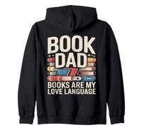 Book Dad Books Are My Love Language Reading Zip Hoodie