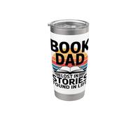 Book Dad Lost in Stories Found in Life Reader Stainless Steel Insulated Tumbler