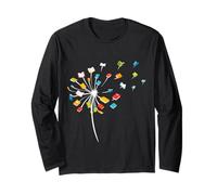 Book Dandelion Reading Lover Bookworm Bookish Librarian Read Long Sleeve T-Shirt