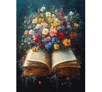 Book Diamond Art Flower Diamond Painting Kits for Adults 5D DIY Full Square Drill Cross Stitch Kits for Adults Arts and Crafts for Home Bedroom Decor, Room Decor, Gifts for Women 14x20inch -yym25078S
