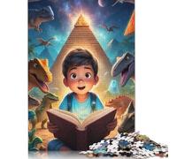 Book Dinosaurs Animal 1000 Piece Jigsaw Puzzle for Adult Toy Intellectual Game Educational Game for Adult Stress Relief Home Decoration 1000pcs (75x50cm)