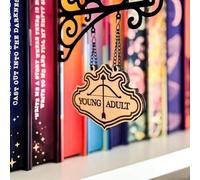 Book Diviers Tavern Signs-Genre Shelf Labels, Type Separator, With Hanging Brackets Bookshelf Genre Signs, Tavern-Style Decor Dividers With Hanging Brackets