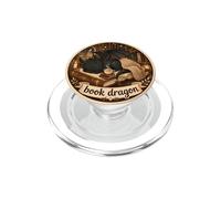 Book Dragon Black Dragon Cozy Library Candle Moon Reading PopSockets PopGrip for MagSafe