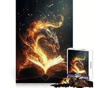 Book Dragon For Reading Jigsaw 1000 Pieces for Teenagers Cognitive Workout Gentle Engagement No Rough Edges Meaningful Gift (38X26CM)