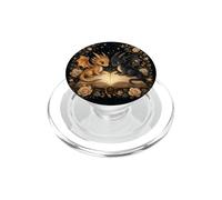 Book Dragon Head Mythical Creature Flame Wyvern Fantasy PopSockets PopGrip for MagSafe