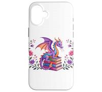 Book Dragon Reading Books Dragons Bookish Floral Book Lover Case for iPhone 16 Plus