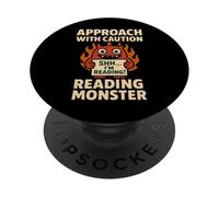 Book Dragon Reading Monster Funny Reading Book Lover PopSockets Adhesive PopGrip