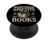 Book Dragon Reading Monster Funny Reading Book Lover PopSockets Adhesive PopGrip