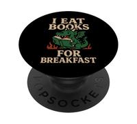 Book Dragon Reading Monster Funny Reading Book Lover PopSockets Adhesive PopGrip