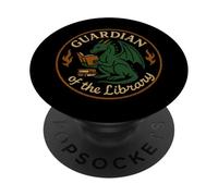 Book Dragon Reading Monster Funny Reading Book Lover PopSockets Adhesive PopGrip