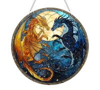 Book Dragon Suncatchers for Windows Hanging, Fourth Merch Wing Sun Catcher, Stained Glass Window Hanging Ornament, Acrylic Sun Catchers Indoor Window for Garden, Home, Indoor, Outdoor Decor