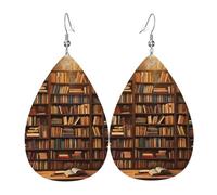 book earrings for women teardrop leather earring double sided dangle earrings lightweight women ear accessories jewelry fashion birthday gift