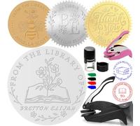 Book Embosser Personalised Stamp Custom Name Logo Customised Paper Page Embosser Personal Embossing Stamp Gifts for Wedding Christmas Bussiness
