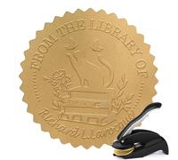 Book Embosser Personalized, Custom Library Embosser, Personalized Stamp for Books, Customized Stamp with Name, from The Library of | Ex Libris Choose Font/Design,Book Lover Gifts (Cat-E2)