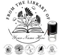 Book Embosser Personalized from The Library of Embosser Custom Stamp Self Inking 4 Color and Font Choices Ex Libris