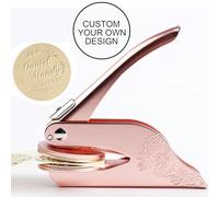 Book Embosser Stamp Custom Logo Embosser Seal Stamp for Books, Cards, Paper, Envelopes, Napkins Wedding Invitations Gift (Rose Gold)