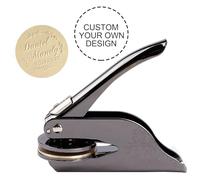 Book Embosser Stamp Custom Logo Embosser Seal Stamp for Books, Cards, Paper, Envelopes, Napkins Wedding Invitations Gift (Mirror Black)