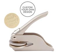 Book Embosser Stamp Custom Logo Embosser Seal Stamp for Books, Cards, Paper, Envelopes, Napkins Wedding Invitations Gift (Matte Sliver)