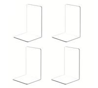 Book Ends 4Pcs Clear Bookends L-shaped Desk Organizer Desktop Book Holder School Stationery Office Accessories