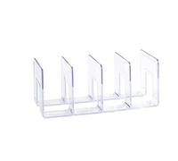 book ends, Acrylic Transparent Bookshelf Retro Four Grids Bookend Divider Book Organizer Holder for Library Home Office School(Clear)