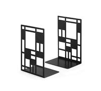 Book Ends, Bookends, Bookends Heavy duty, Book Ends for Book Shelves, Decorative Metal Book Stopper (Black 1 Pair) for Bookworms Gifts, Abstract Desgin Book Dividers Holders Stand For Office, Library