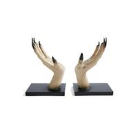 Book Ends for Desk | Halloween Book Shelf Holder | Witch Hands Resin Holder for Desktop Women Bedroom Library Youth Home Students