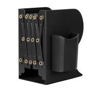 Book Ends For Shelves Adjustable Bookend With Pen Holder Extends Up To 19 Inch Expandable Desk Magazine File Organizer For Office Book Storage(Black)