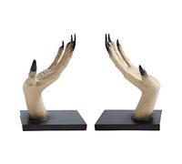 Book Ends for Shelves - Halloween Book Stoppers - Scary Witch Hands Resin Holder for School Youth Library Living Room Bedside Table Men Students