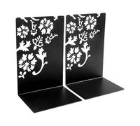 Book Ends for Shelves Made of Hollowed Flower Metal Bookends Heavy Duty End Decorative Stopper for Shelves Desk Bookends Pack of 2