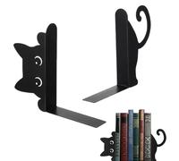 Book Ends Quirky, Cat Bookends, Bookends Quirky, Decorative Book Ends for Home Office Library, Cats Themed Bookend Set for Bookshelves and Desks (black2)