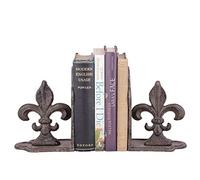 Book Ends Set of 2 Cast Iron Fleur De Lys Vintage Metal Shelf Bookends Summer Wedding Anniversary Readers Gift 1kg